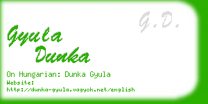 gyula dunka business card